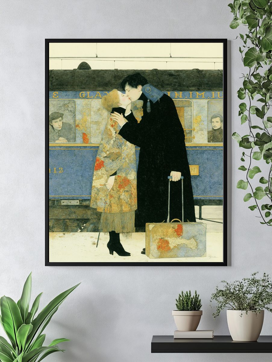 The Kiss at the Station Print. — room view 4