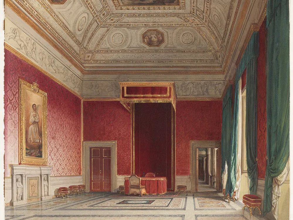 Grand Red Salon Interior Print. poster — fine-art art