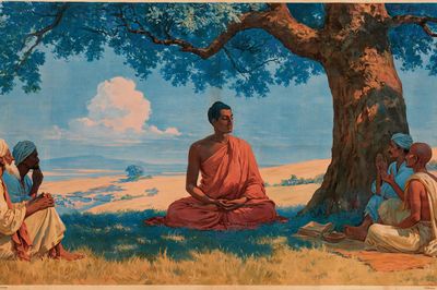 Meditation Under the Tree Fine-Art Poster. poster print