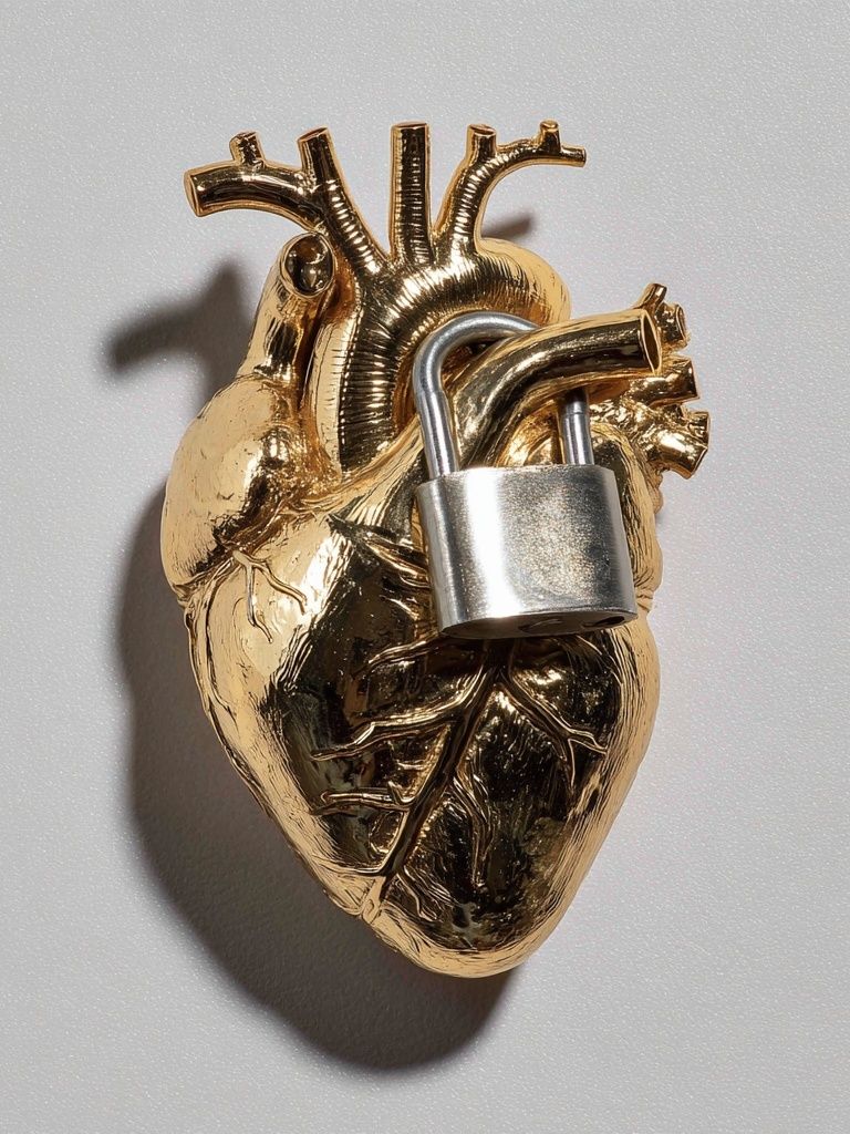 Locked Heart Surrealism Print. poster detail