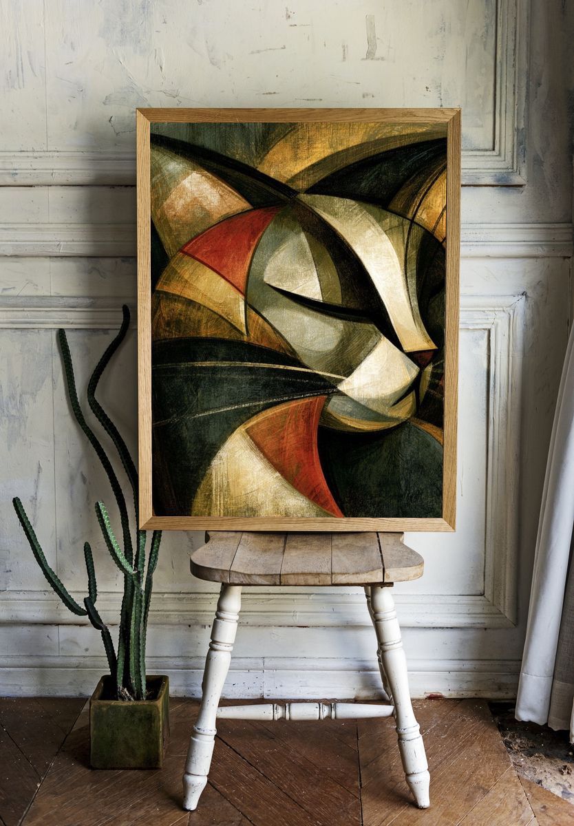 Cubist Abstract Composition Poster. — room view 1