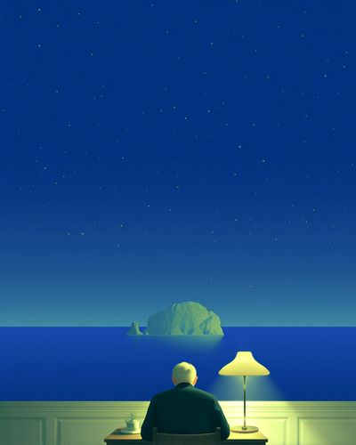 Solitary Seascape — Surrealism Print. poster