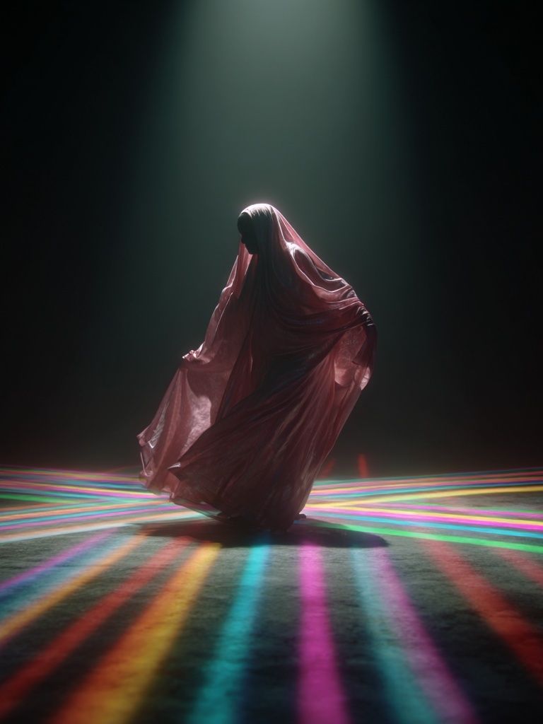 Prismatic Veil Figure Print. poster — fine-art art