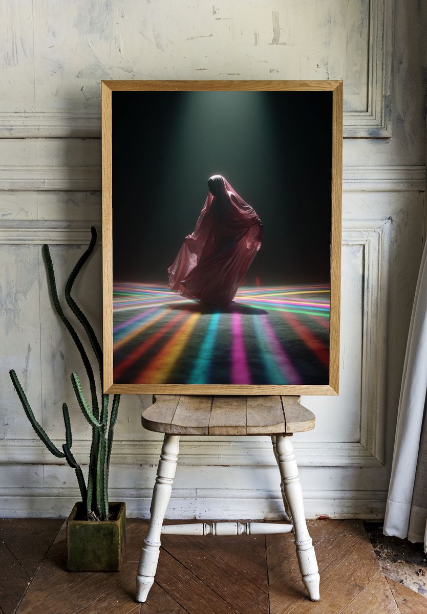 Prismatic Veil Figure Print. room preview