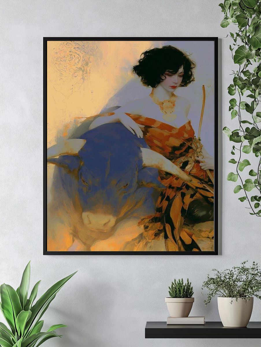 Bull Rider Surrealism Poster. — room view 4