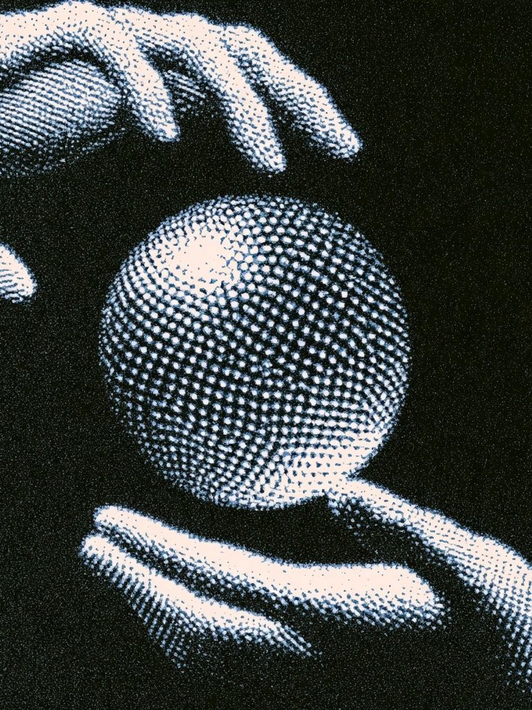 Hands Holding Crystal Ball Poster. poster — fine-art art