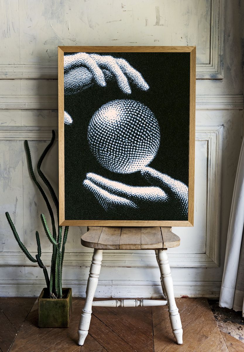 Hands Holding Crystal Ball Poster. — room view 1