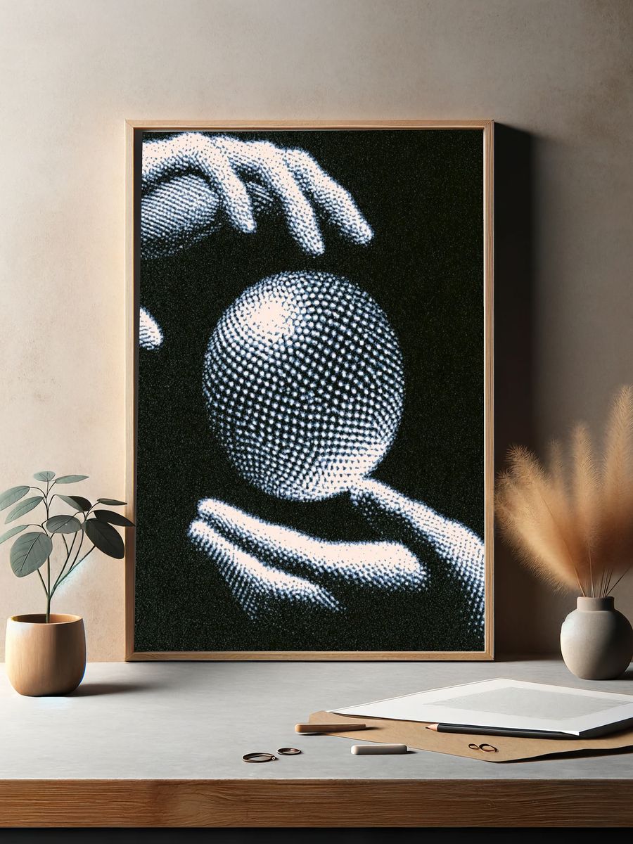 Hands Holding Crystal Ball Poster. — room view 2