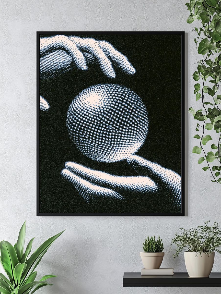 Hands Holding Crystal Ball Poster. — room view 4