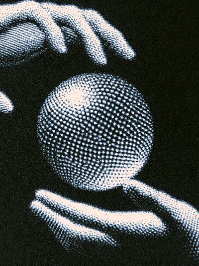 Hands Holding Crystal Ball Poster. poster