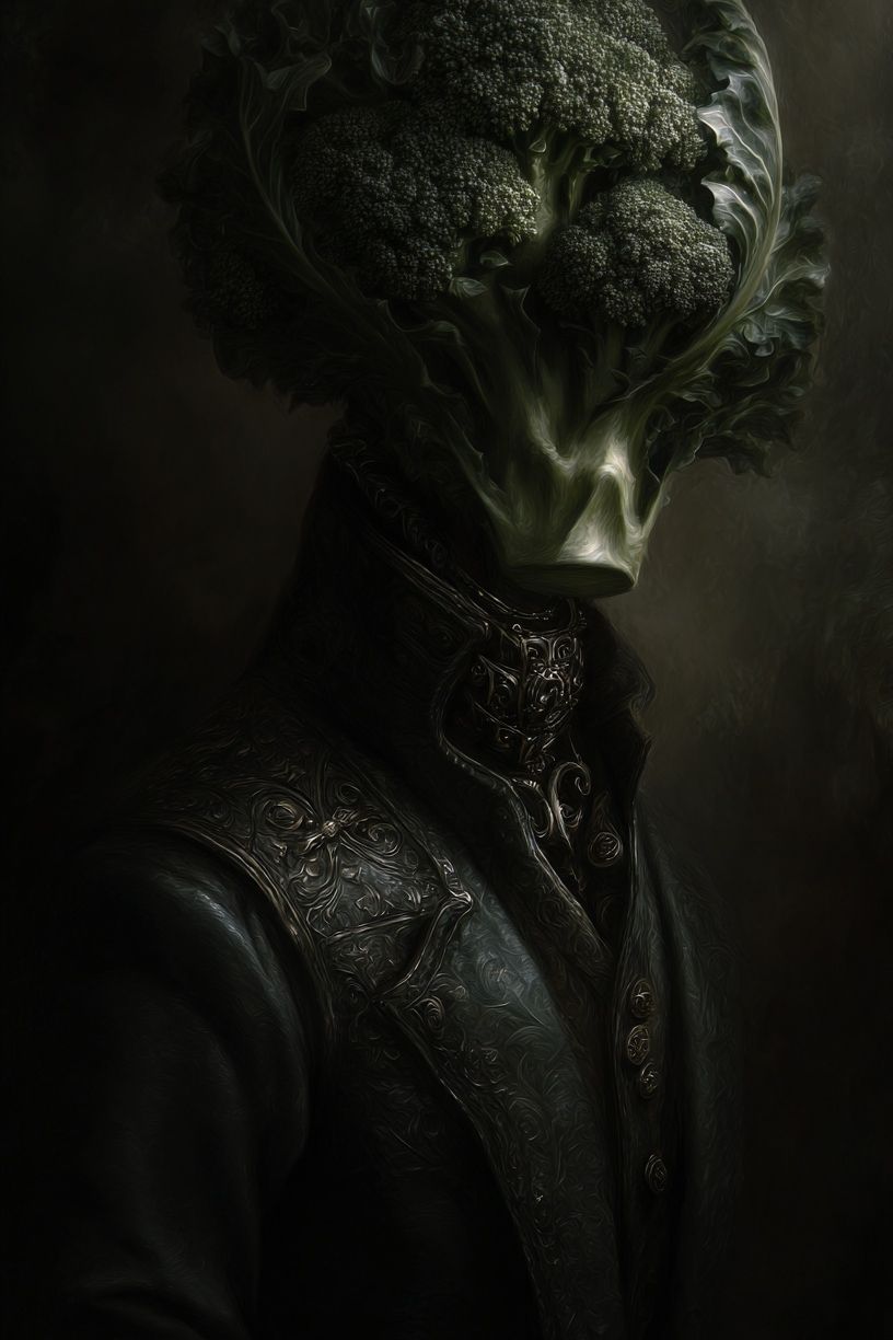 Broccoli Portrait — Surreal Print. poster detail