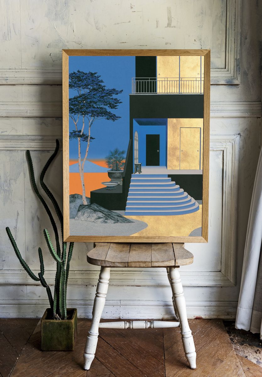 Surreal Modern Villa Print. room preview