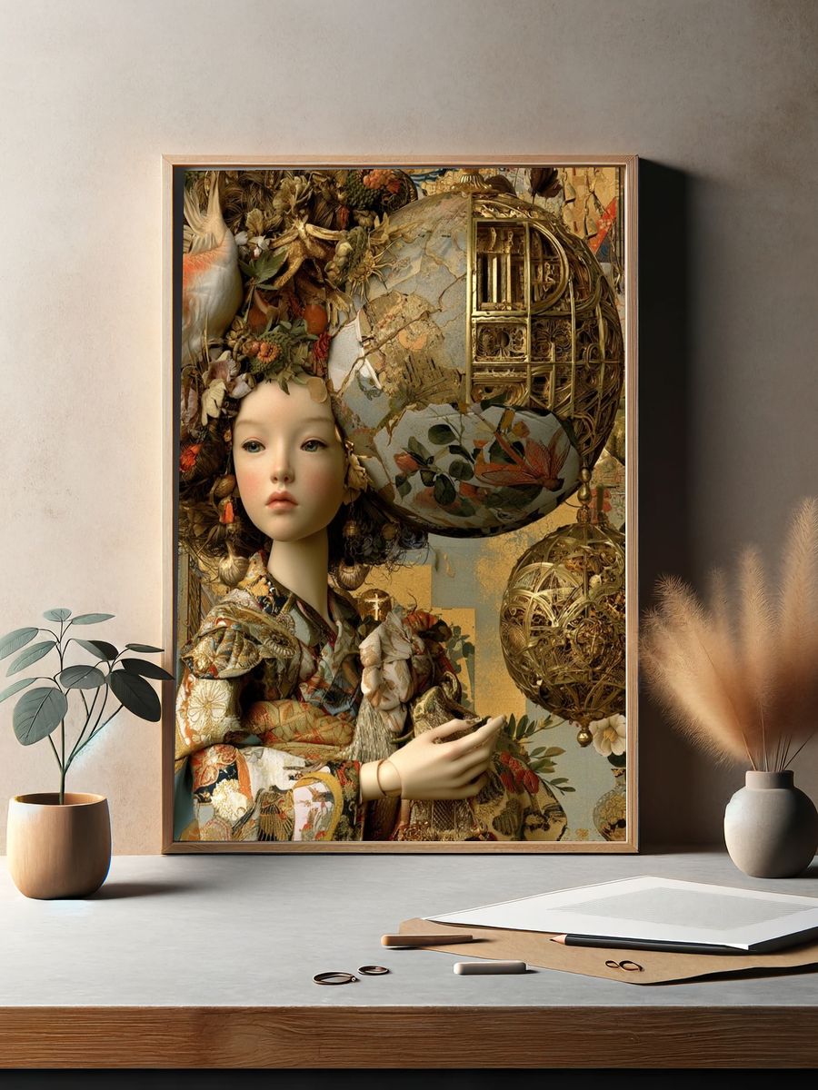 Ornate Doll Portrait Fine-Art Print. — room view 2