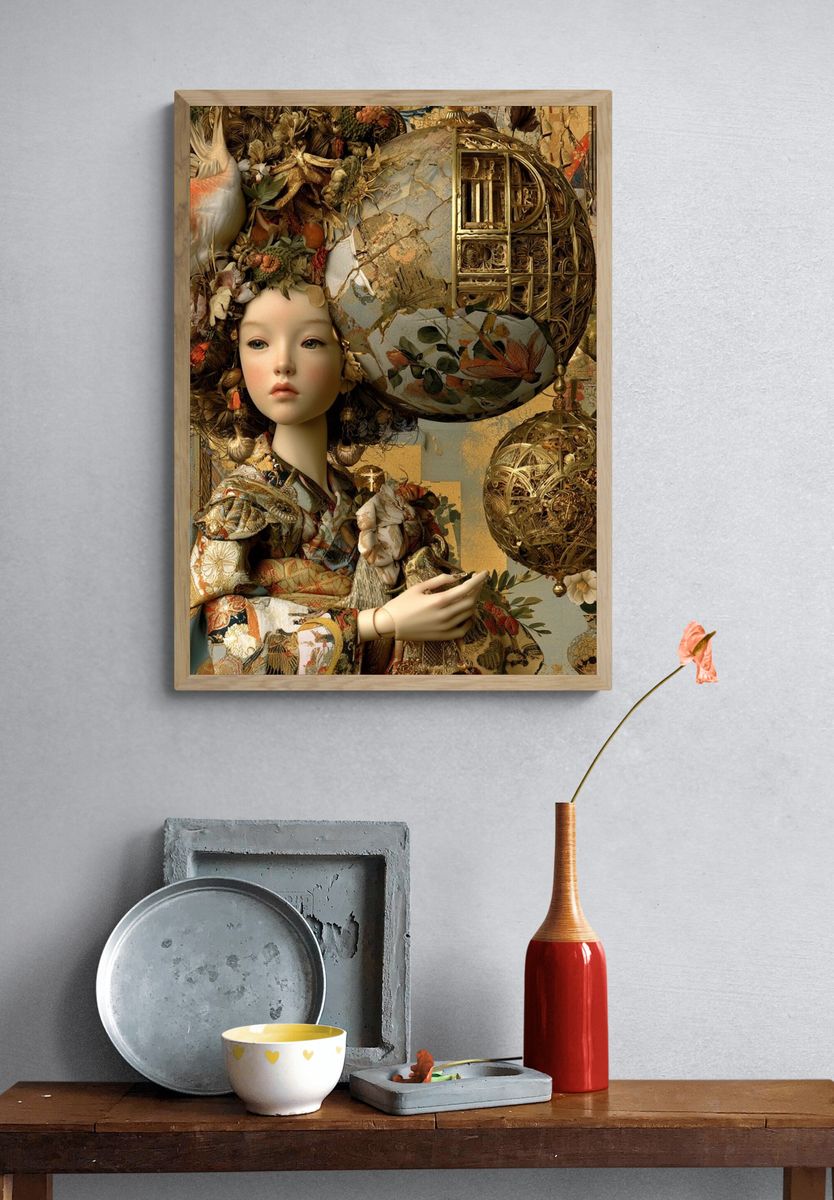 Ornate Doll Portrait Fine-Art Print. — room view 3