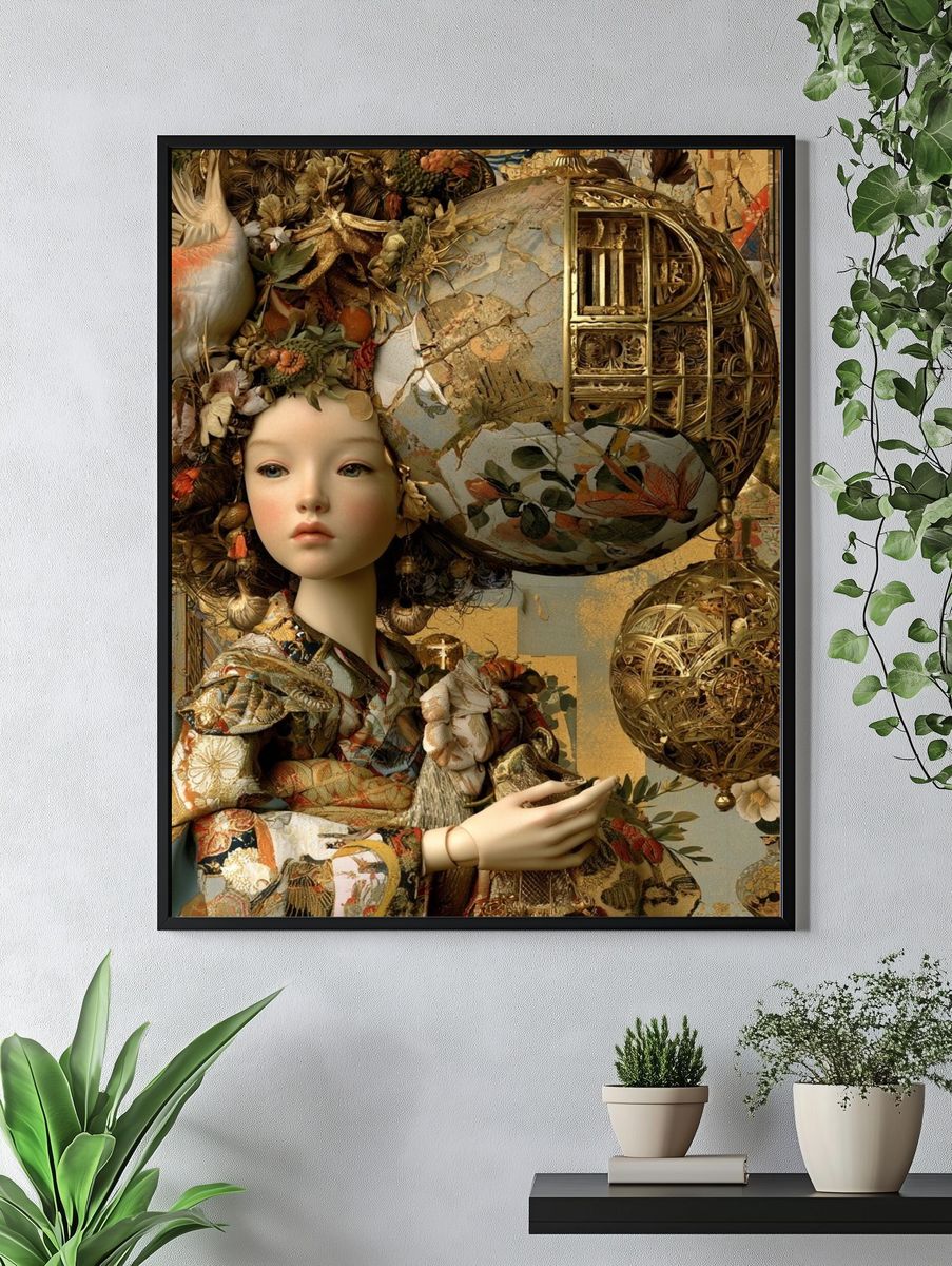 Ornate Doll Portrait Fine-Art Print. — room view 4