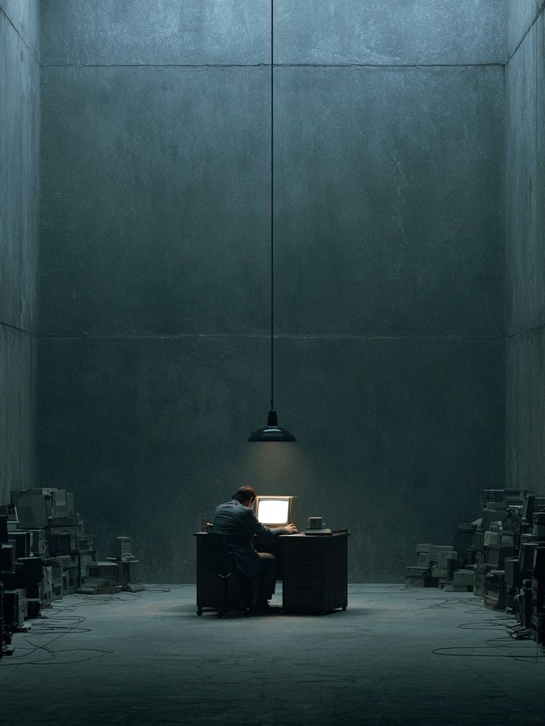 Lonely Computer Room — Surreal Print. poster detail