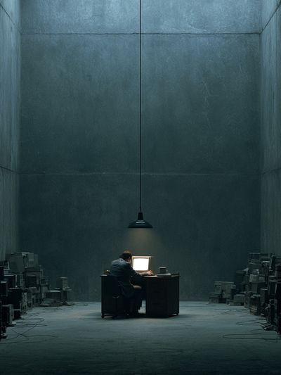 Lonely Computer Room — Surreal Print. poster
