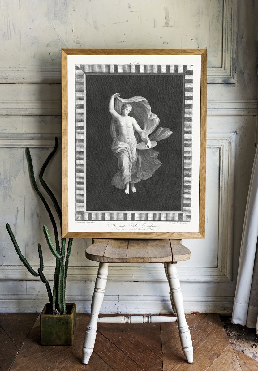 partly nude bacchante holding disk. — room view 1