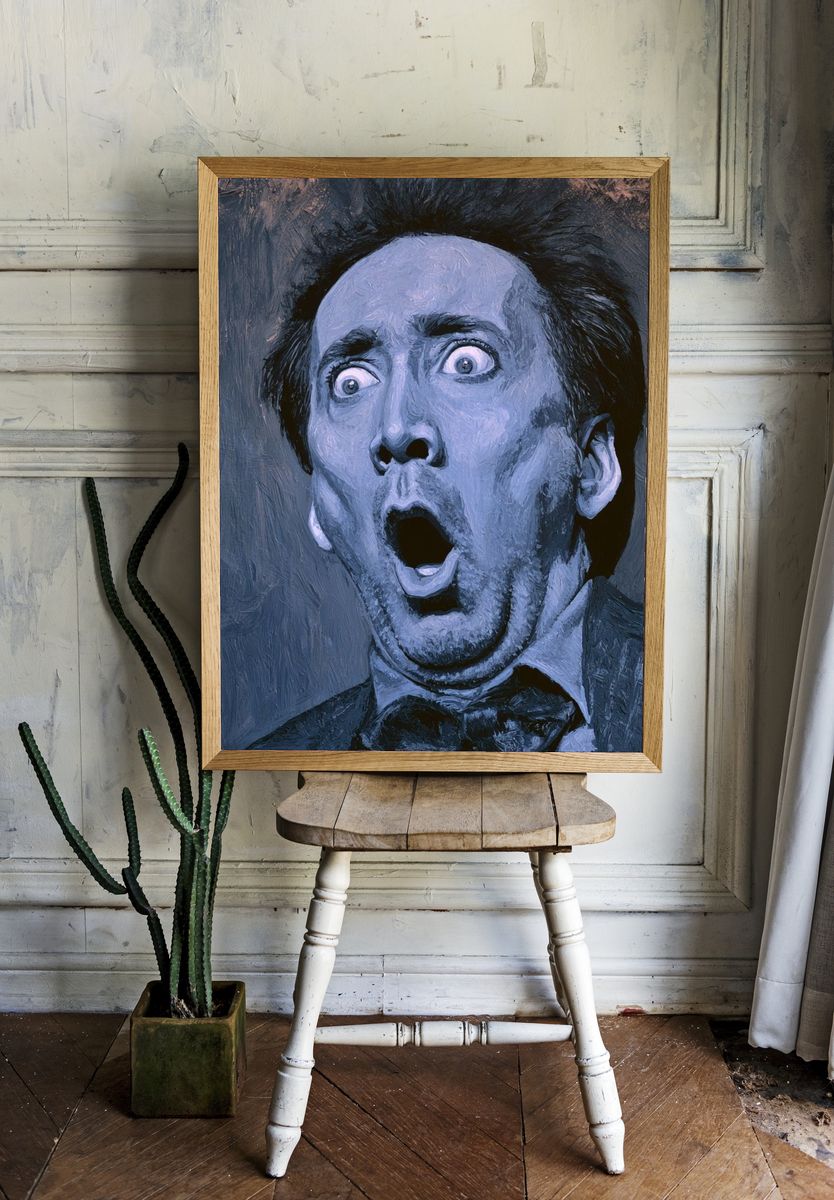 Surprised Man Portrait Print. — room view 1