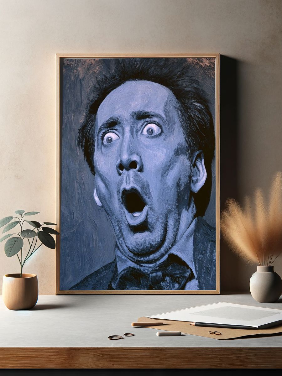 Surprised Man Portrait Print. — room view 2