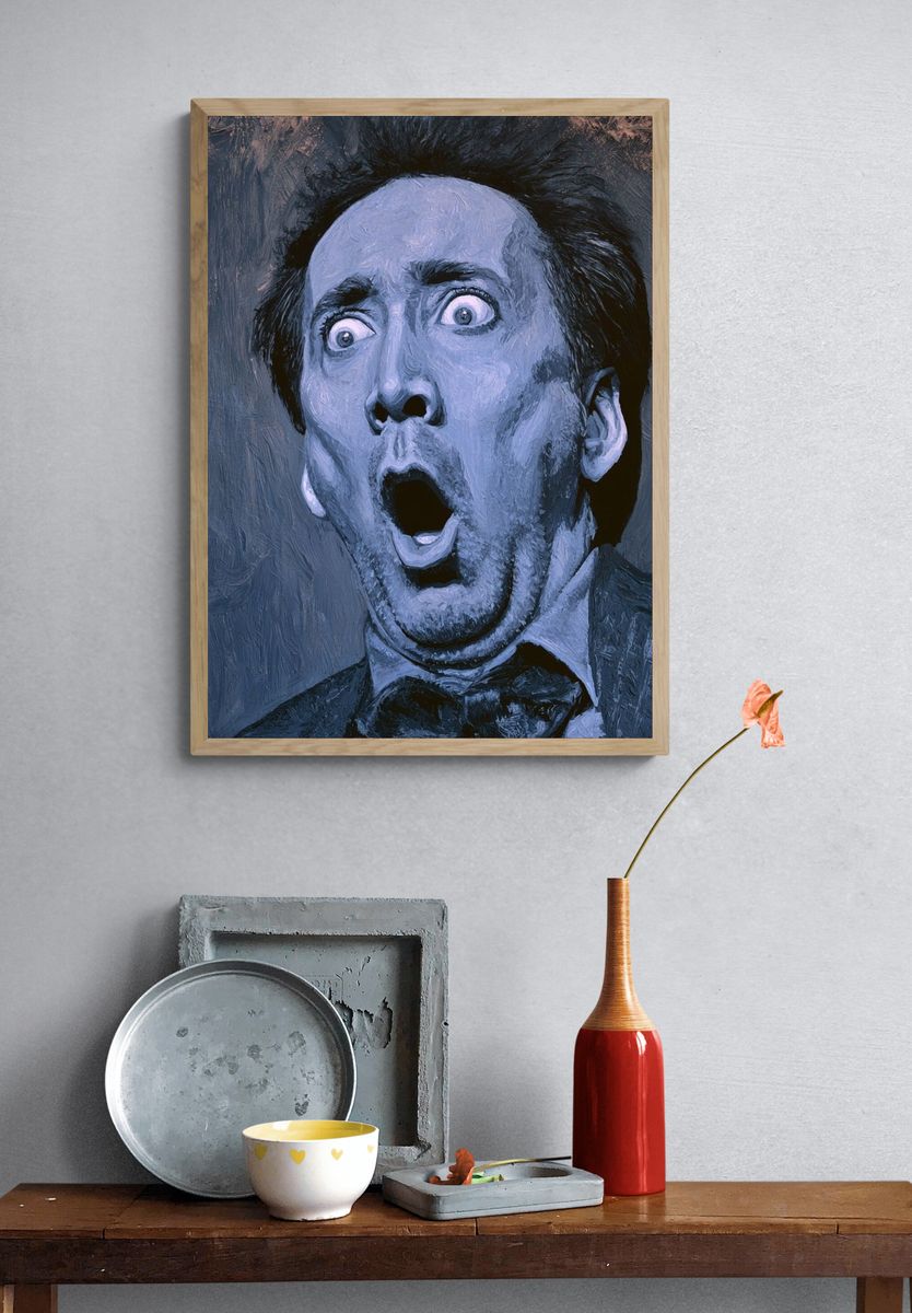 Surprised Man Portrait Print. — room view 3