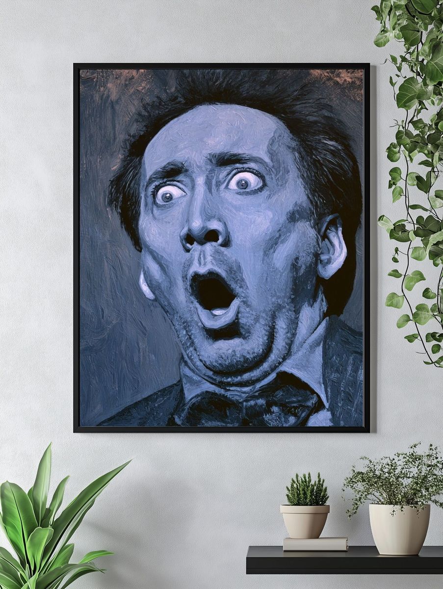 Surprised Man Portrait Print. — room view 4