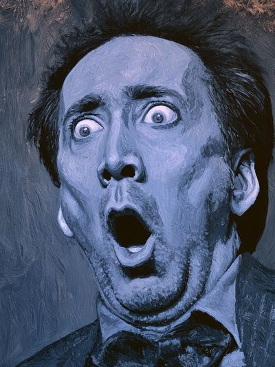 Surprised Man Portrait Print.