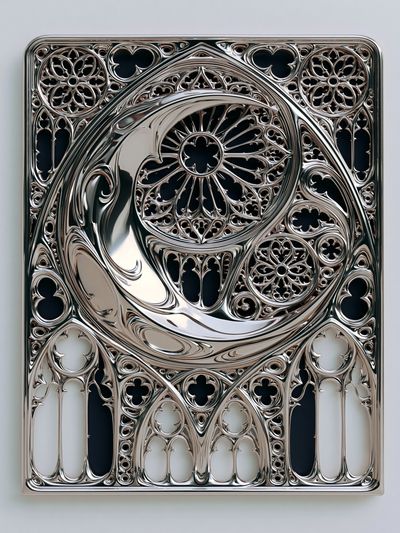 Chrome Gothic Ornament Print. poster print