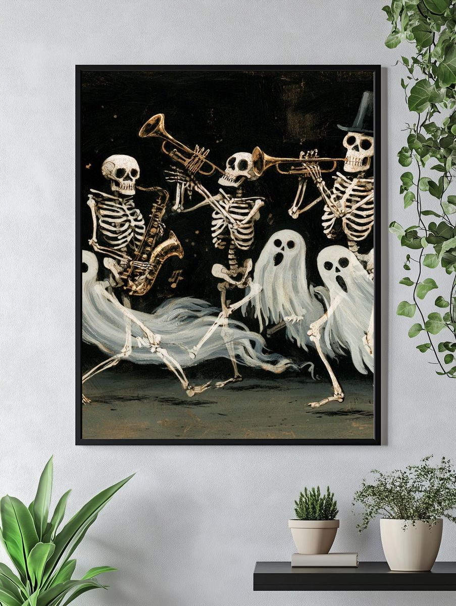 Skeleton Jazz Band — Fine-Art Print. — room view 4