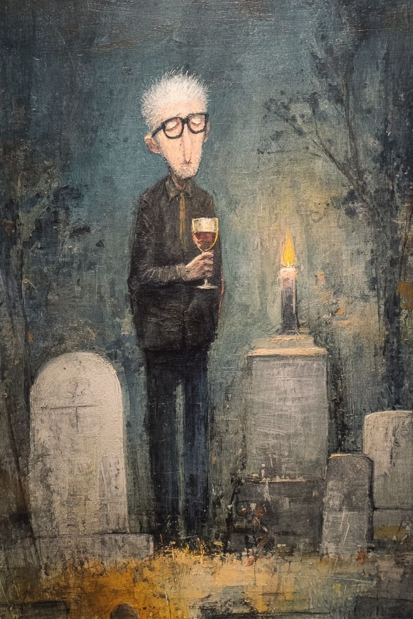 Somber Graveyard Figure Fine-Art Print. poster detail