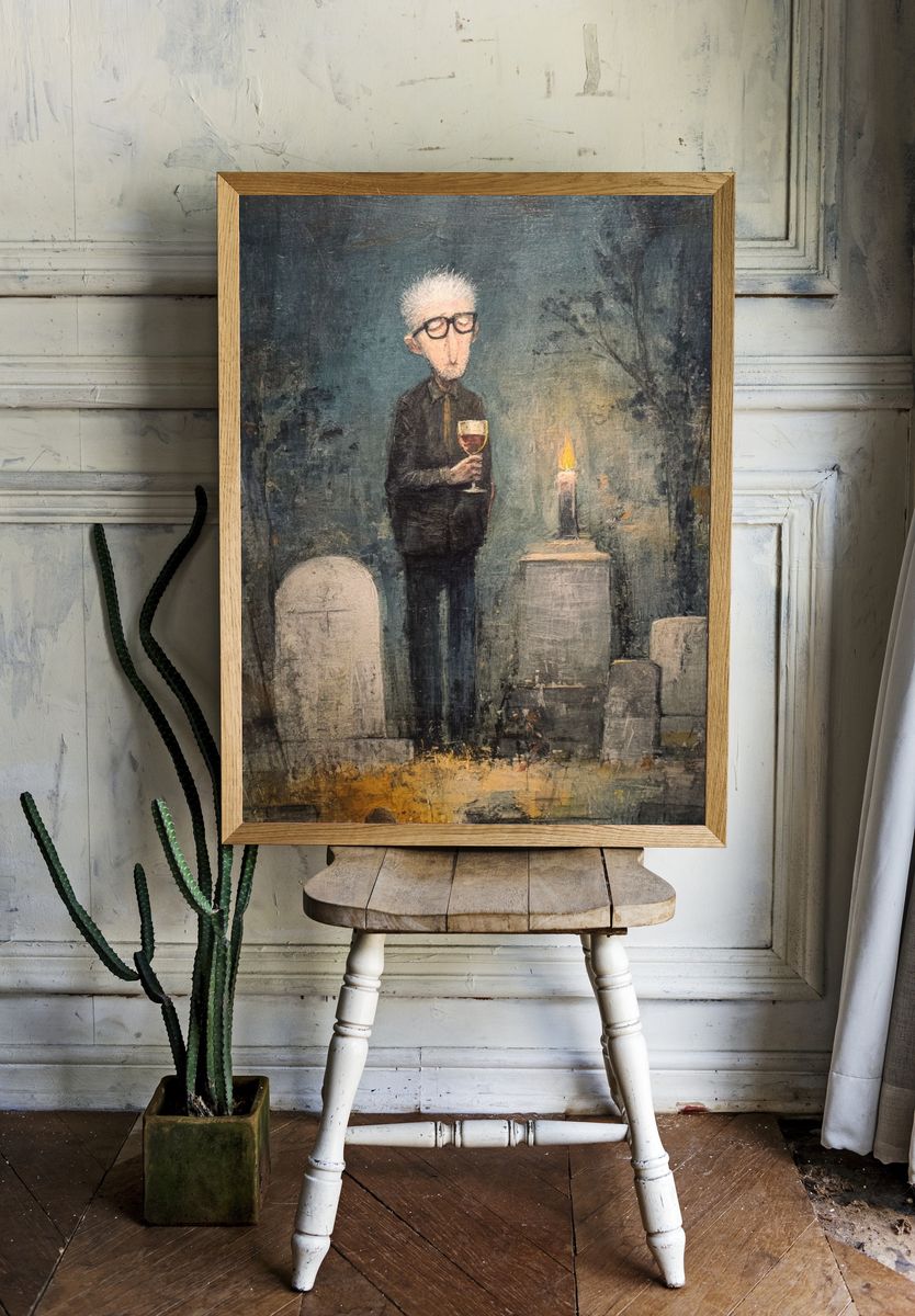 Somber Graveyard Figure Fine-Art Print. — room view 1