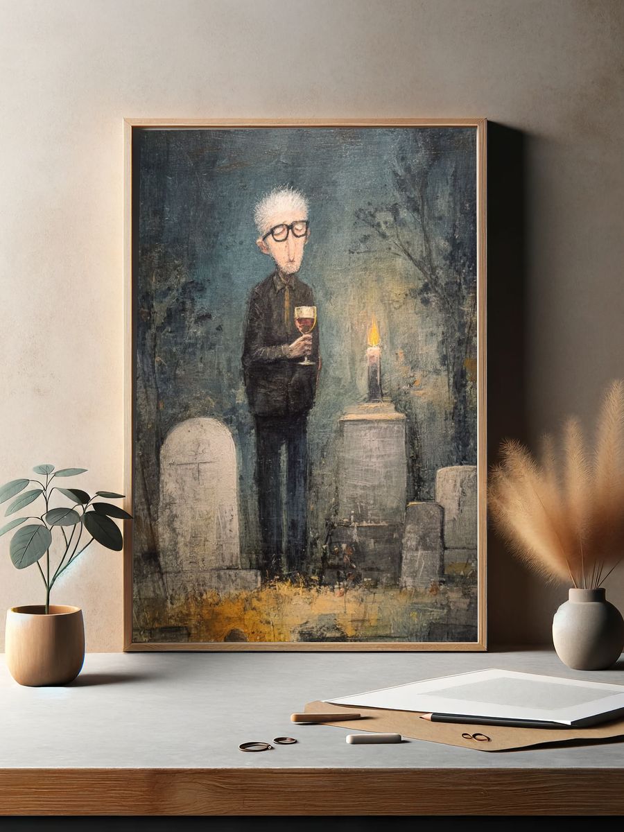 Somber Graveyard Figure Fine-Art Print. — room view 2