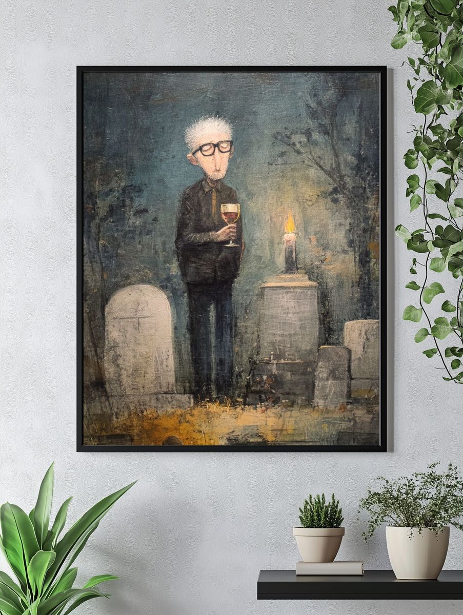 Somber Graveyard Figure Fine-Art Print. — room view 4