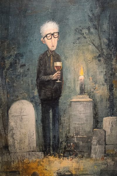 Somber Graveyard Figure Fine-Art Print. poster
