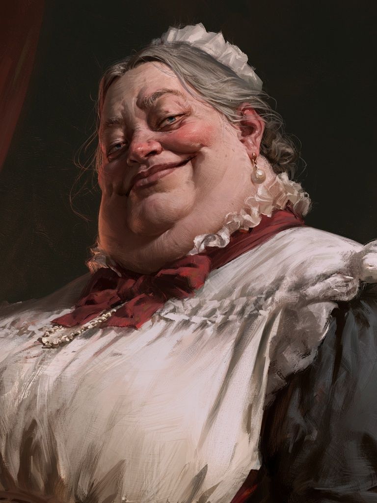 Smiling Maid Portrait Print. poster detail