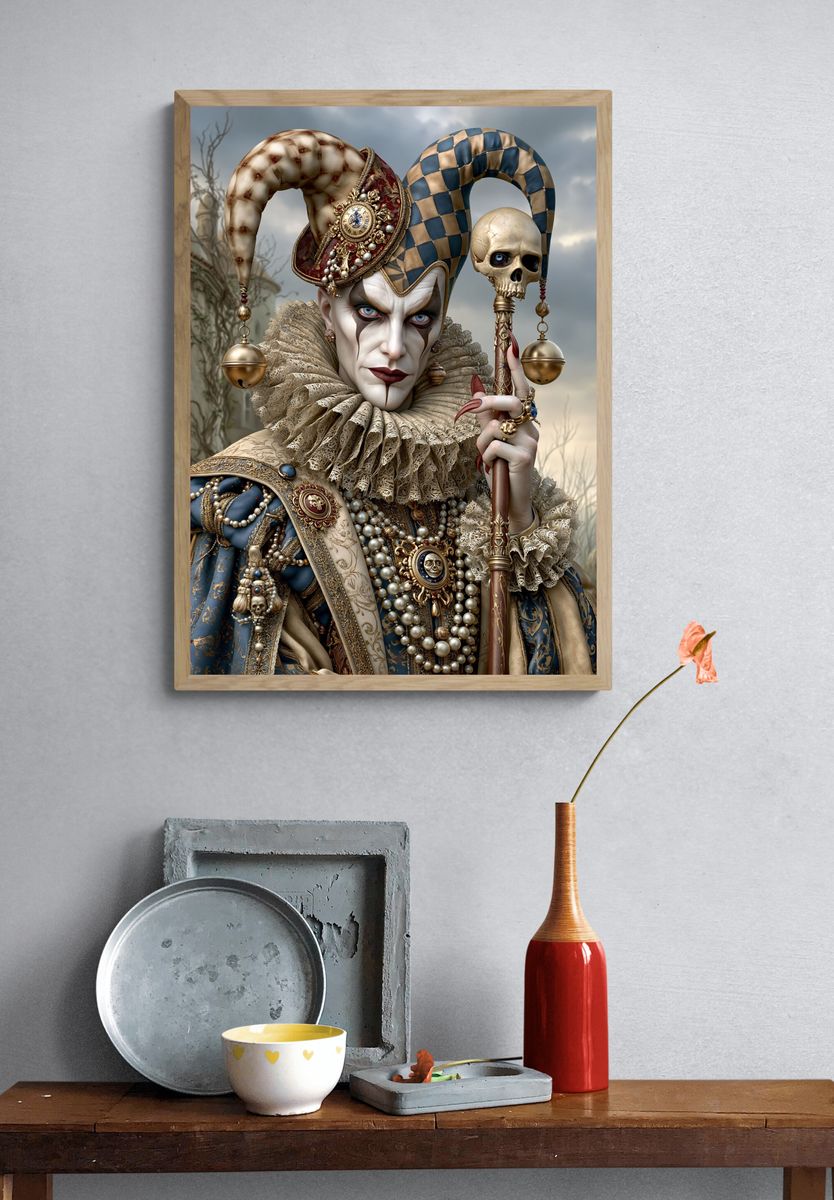 Baroque Jester Portrait Print. — room view 3