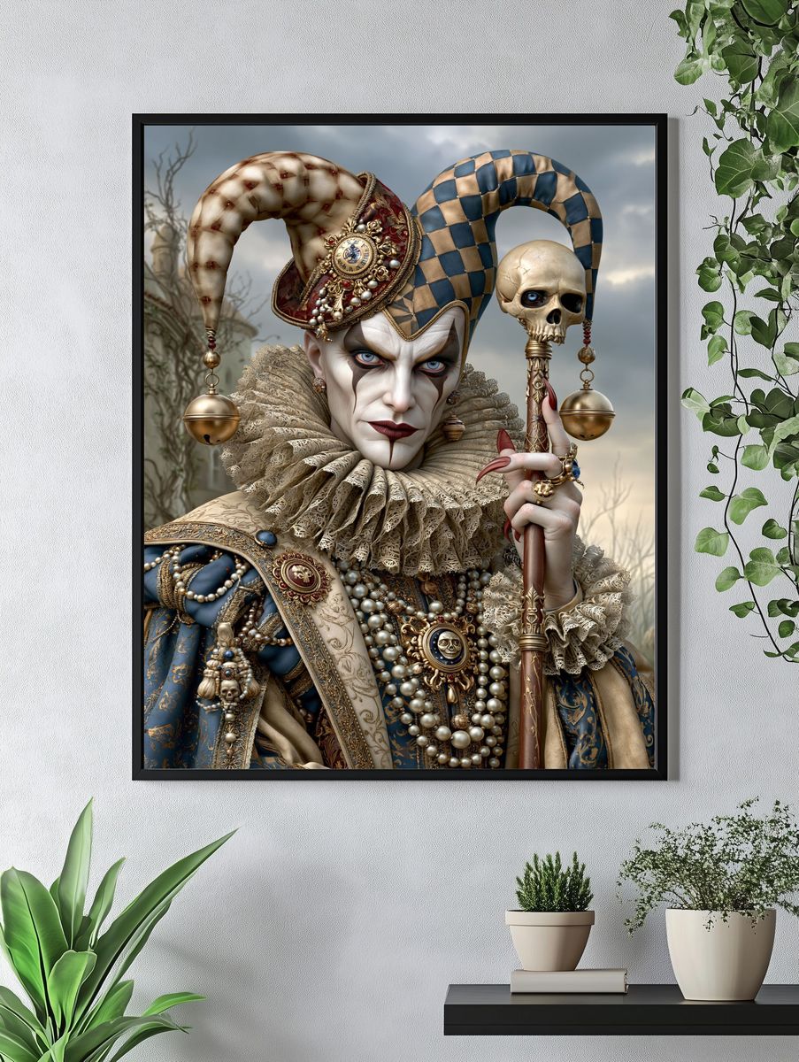 Baroque Jester Portrait Print. — room view 4