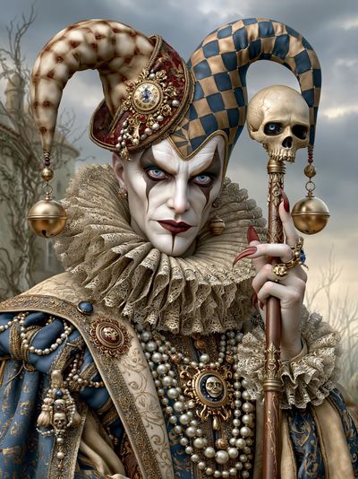 Baroque Jester Portrait Print.