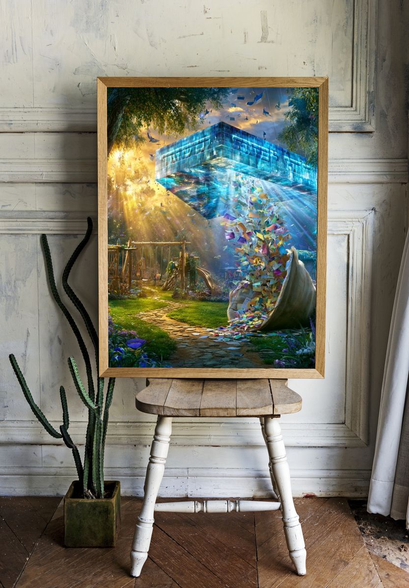 Surreal Garden Light Portal Print. room preview