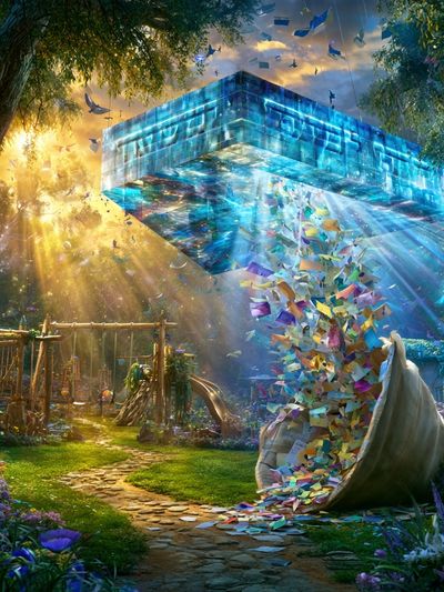 Surreal Garden Light Portal Print. poster print