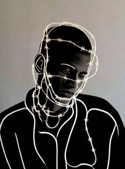 Barbed Wire Portrait — Fine-Art Print.