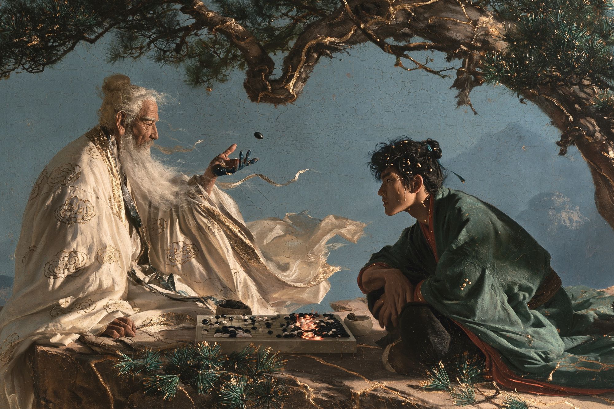 Ancient Go Masters Fine-Art Print. poster — fine-art art