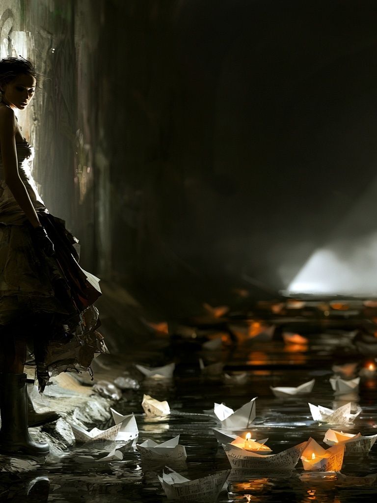 Dreamlike Lantern Girl Fine-Art Poster. poster — fine-art art