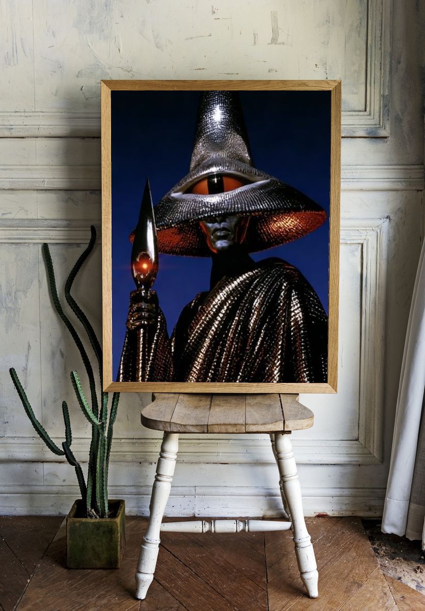 Surreal Metallic Figure Poster. room preview
