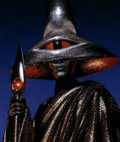 Surreal Metallic Figure Poster. poster
