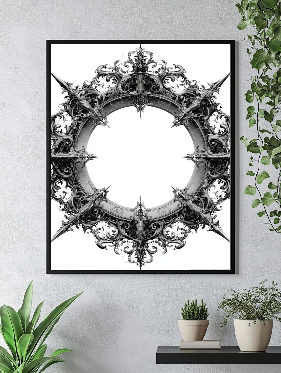 Gothic Ornamental Halo Poster. — room view 4