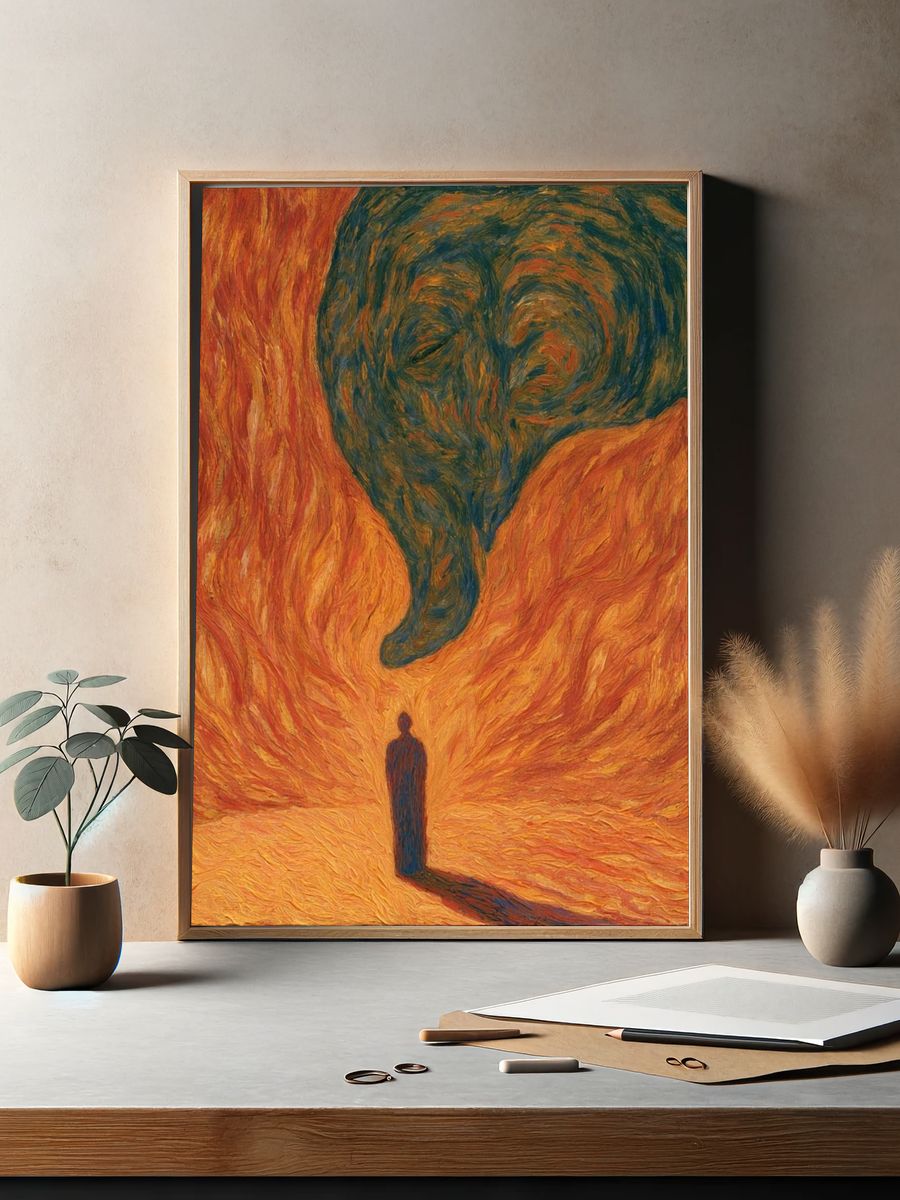 Surreal Flame Figure Print. — room view 2
