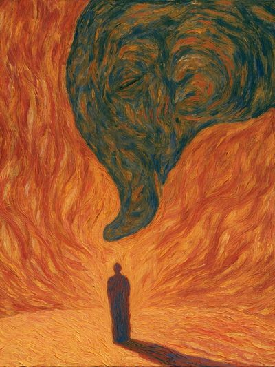 Surreal Flame Figure Print. poster