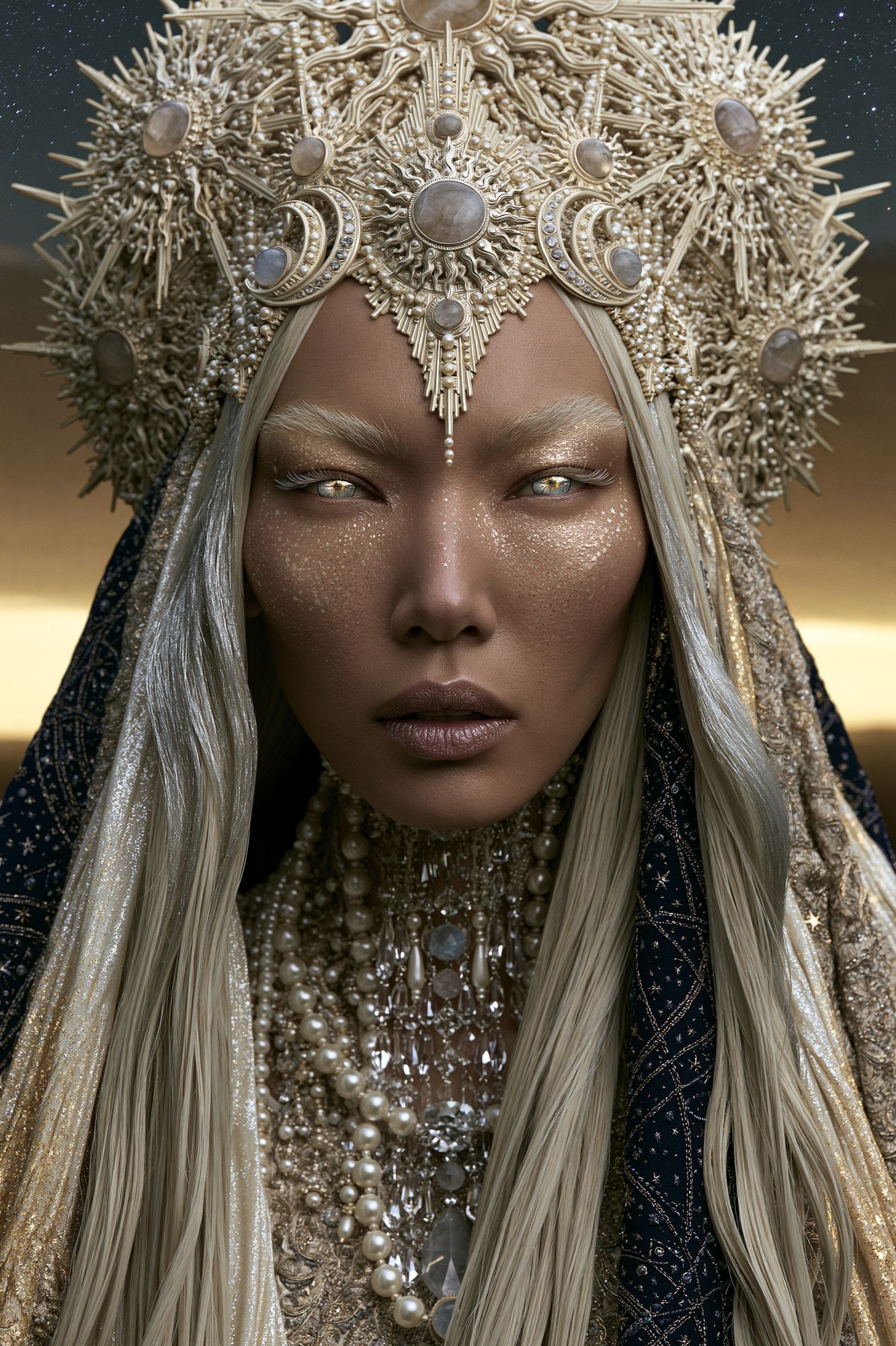 Celestial Queen Portrait Print. poster — fine-art art