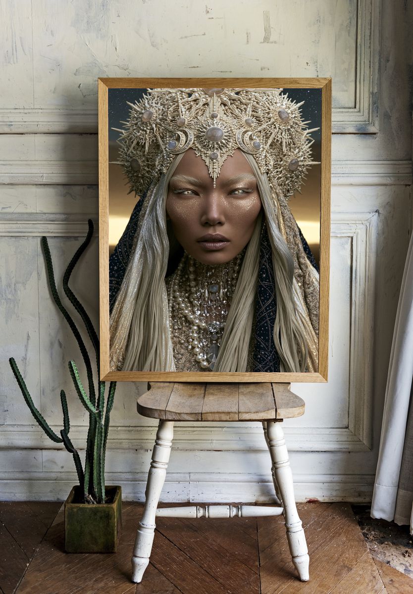 Celestial Queen Portrait Print. — room view 1